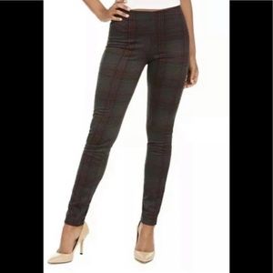 Hippie Rose plaid skinny pants grey red XS